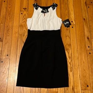 NWT Juniors Sleeveless Dress Black and White Size 1 brand by & by